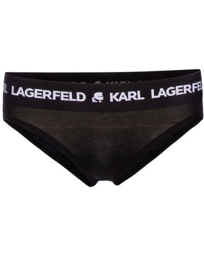 Karl Lagerfeld Logo Detailed Briefs - Black