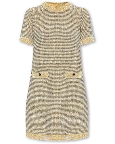 Tory Burch Dress With Metallic Threads - Natural