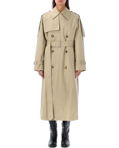 Burberry Castleford Double Breasted Belted Trench Coat - Natural