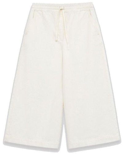 Loewe Wide-leg Drawstring Cropped Pants - White