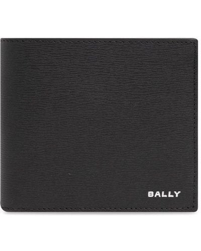 Bally Logo Plaque Bi-fold Wallet - Black