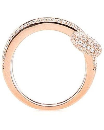 Apm Monaco Triple Hoops Safety Pin Ring - Pink
