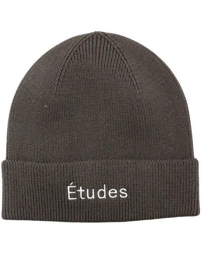 Etudes Studio Logo Embroidered Knitted Beanie - Grey