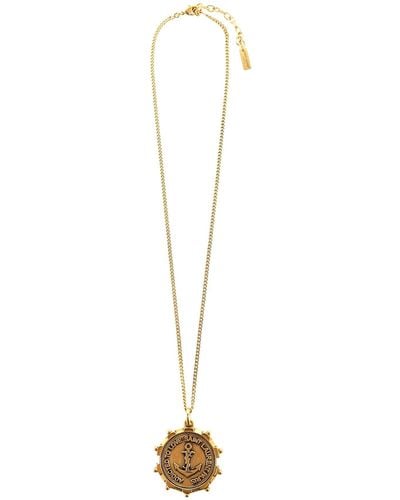 Saint Laurent Anchor-medallion Necklace - Multicolour