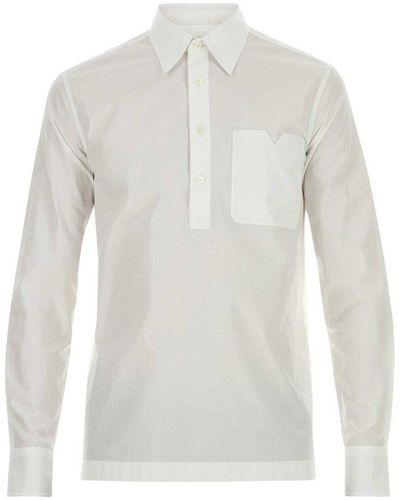 Valentino Sleeved Collared Shirt - White