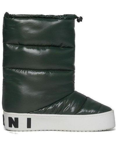Marni Paw Nylon Boots - Green