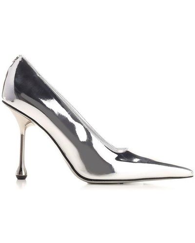 Jimmy Choo Ixia 95 Pointed-toe Court Shoes - White
