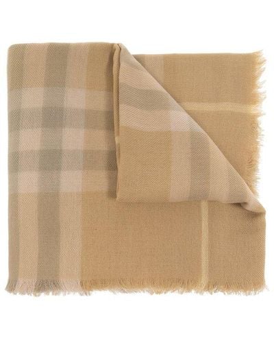 Burberry Wool Scarf, - Natural