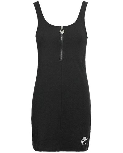 Nike Half-zip Sleeveless Scoop Neck Dress - Black