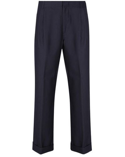 Etro Pinstriped Wide-leg Pants - Blue