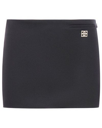 Givenchy Logo Plaque Mini Skirt - Black