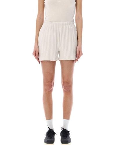 Nike Chill High-waist Knitted Ribbed Shorts - White