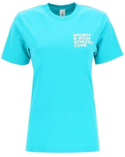 Sporty & Rich Exercise Often Crewneck T-shirt - Blue