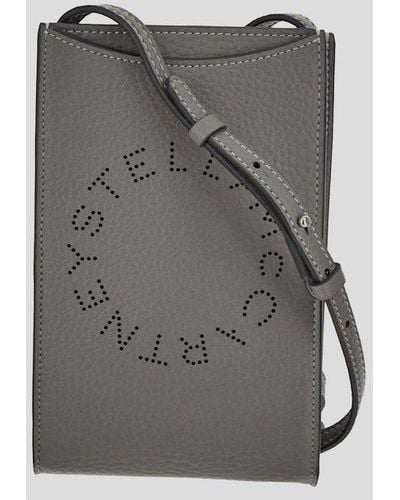 Stella McCartney Logo Perforated Phone Pouch - Grey