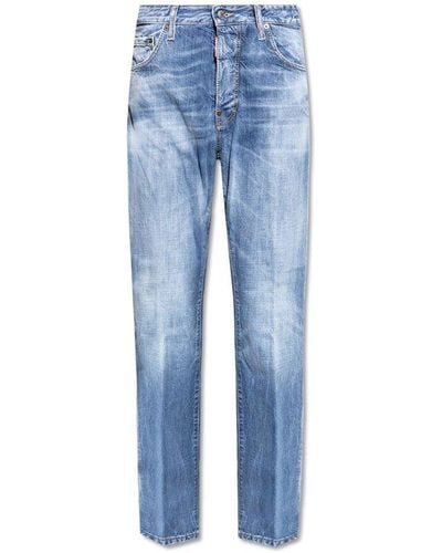 DSquared² Washed Straight-leg Jeans - Blue