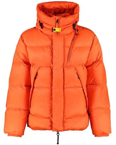 Parajumpers Cloud Zip And Snap Button Fastening Down Jacket - Orange