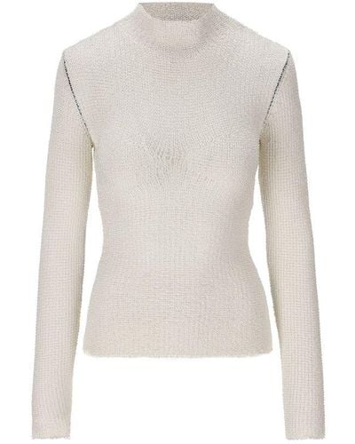 Fendi Long-sleeved Terry Effect Sweater - White