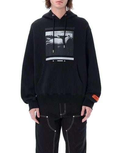 Heron Preston Misprinted Logo Hoodie - Blue