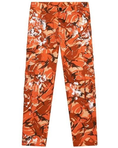 Martine Rose Camouflage-printed Mid Rise Cargo Trousers - Orange