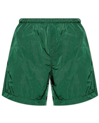 Burberry Elstaicated Waistband Swim Shorts - Green