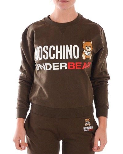 Moschino Logo-printed Crewneck Sweatshirt - Brown
