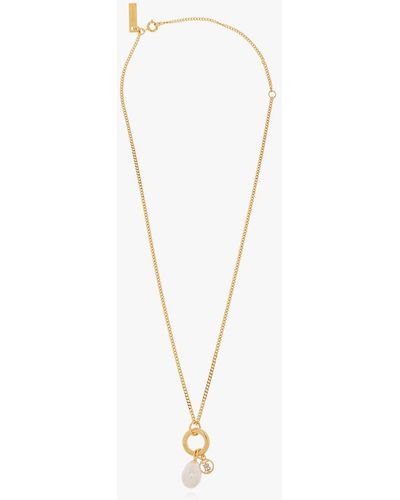 Burberry Embellished Chain-linked Necklace - White