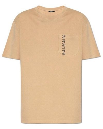 Balmain Oversize T-shirt, - Natural