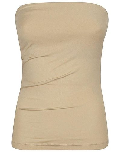 Weekend by Maxmara Ruched Strapless Top - Natural