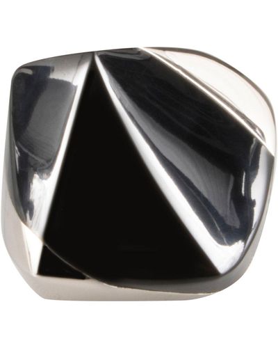 Alexander McQueen Silver Ring - Black