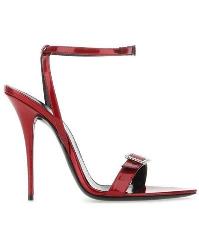 Saint Laurent Claude Buckle Detail Sandals - Red