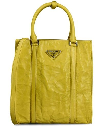 Prada Logo-plaque Handbag - Yellow