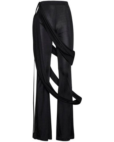 ANDREA ADAMO Cut-out High Waist Trousers - Black