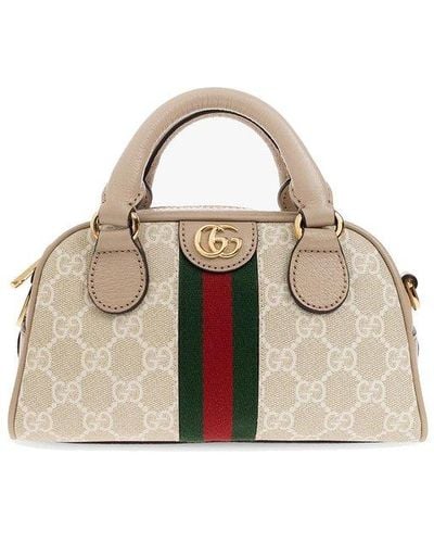 Gucci Mini Ophidia GG Top-handle Bag - Natural