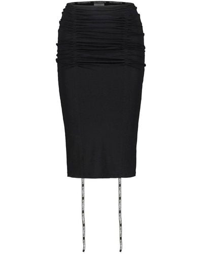 Vetements Gathered Jersey Skirt - Black