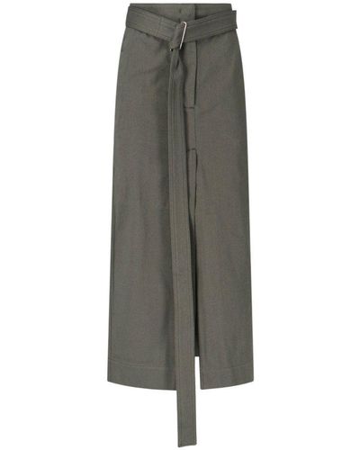 Sa Su Phi Belted Long Skirt - Gray