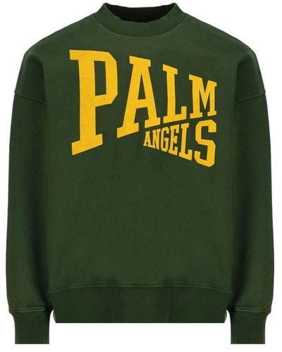 Palm Angels Logo-print Crew-neck T-shirt - Green