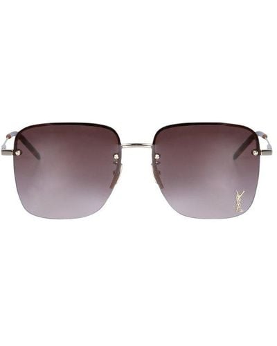 Saint Laurent Square Frame Sunglasses - Metallic