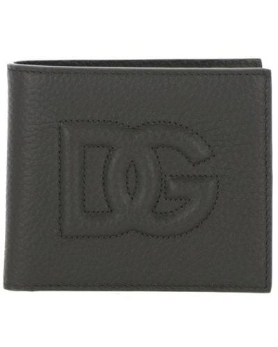 Dolce & Gabbana Portafogli Dg Logo Bi-fold Wallet - Grey