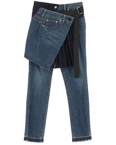 Sacai Jeans With Skirt - Blue