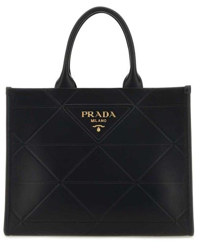 Prada Medium Leather Handbag - Black