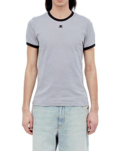 Courreges Bumpy Contrast T-shirt - Gray