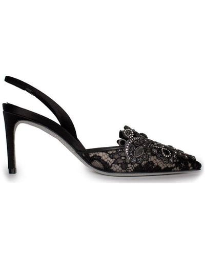 Rene Caovilla René Caovilla Embellished Pointed-toe Court Shoes - Black