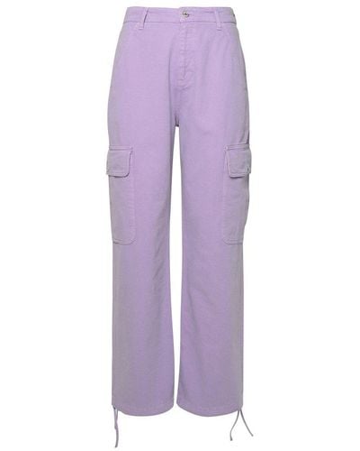 Moschino Jeans Wide Leg Cargo Trousers - Purple
