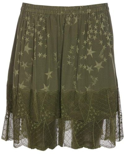 Zadig & Voltaire Jimy Star-jacquard Silk Mini Skirt - Green