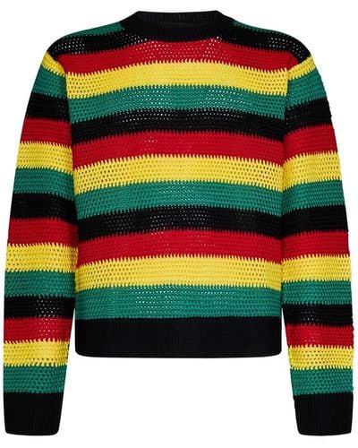 DSquared² Open-knitted Striped Sweater - Black