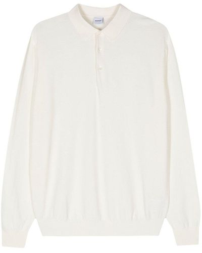 Aspesi Buttoned Long-sleeved Polo Shirt - White