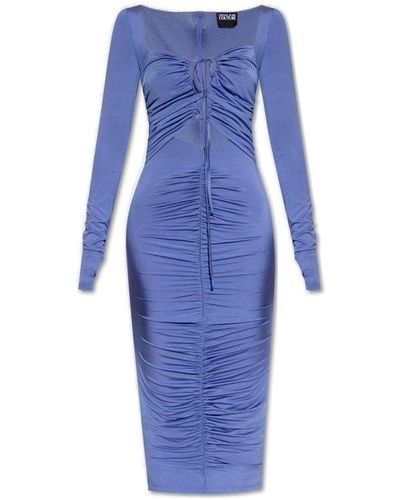 Versace Dress With Slashes - Blue