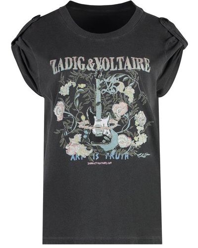 Zadig & Voltaire Crewneck Frontal Print T-shirt - Black