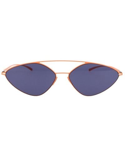 Mykita X Maison Margiela Oval Frame Sunglasses - Blue