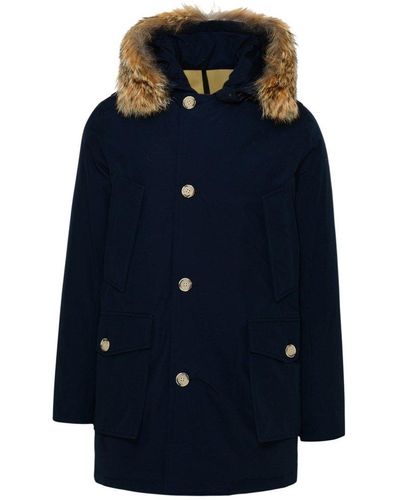 Woolrich Melton Blue Polyamide And Cotton Artic Parka